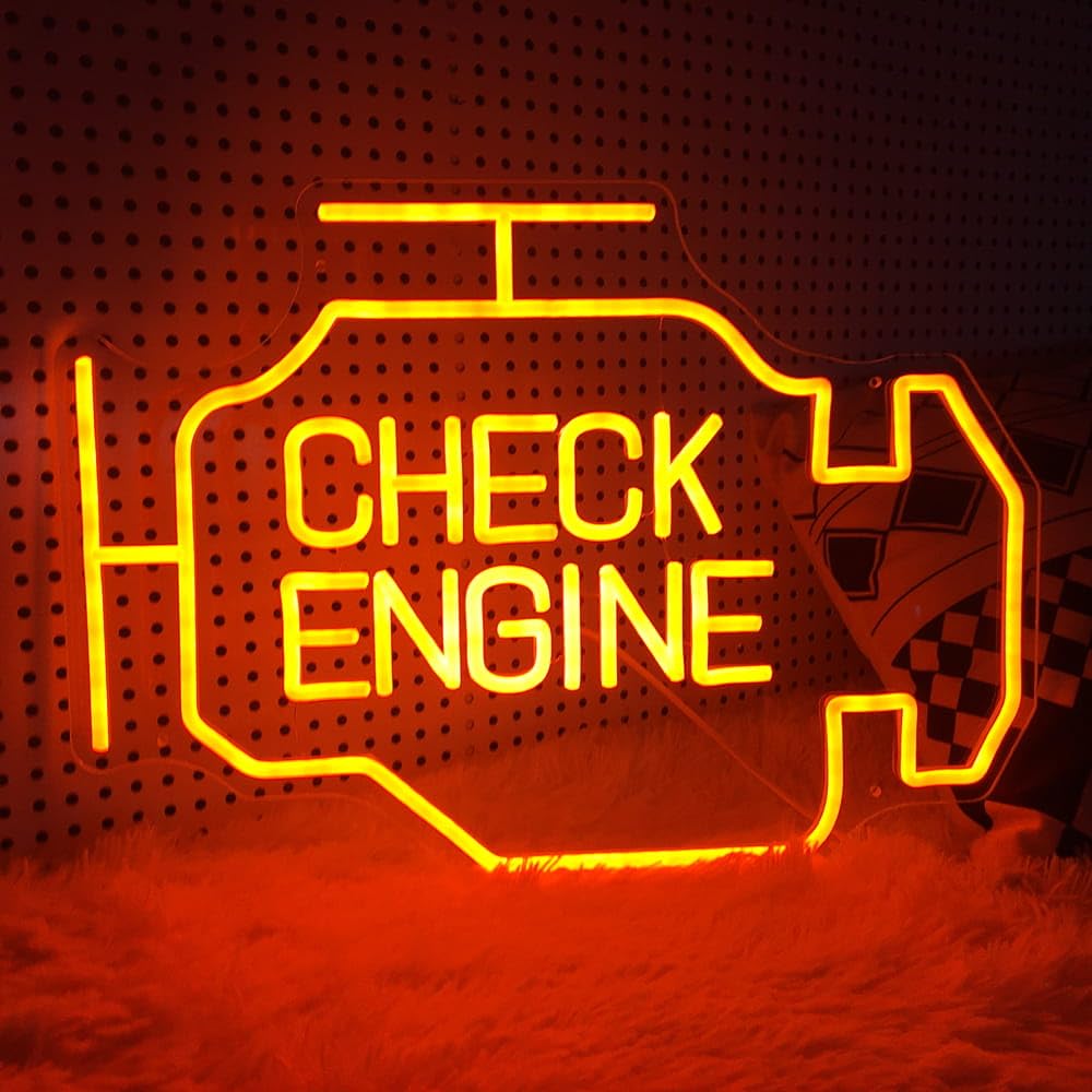 Meilcen Large Check Engine Neon Sign