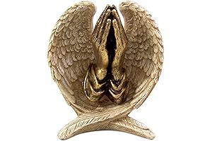 Angel Wings with Praying Hands Cast Resin Statue