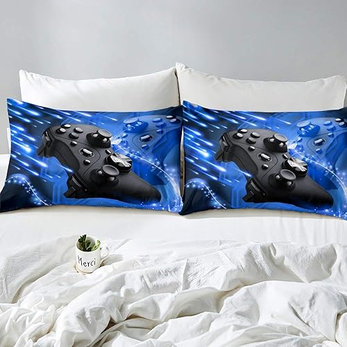 Miniatura 6 de Erosebridal Juego de edredón de videojuegos para adolescentes, juego de ropa de cama tamaño Queen con estampado de consola de videojuegos para niños