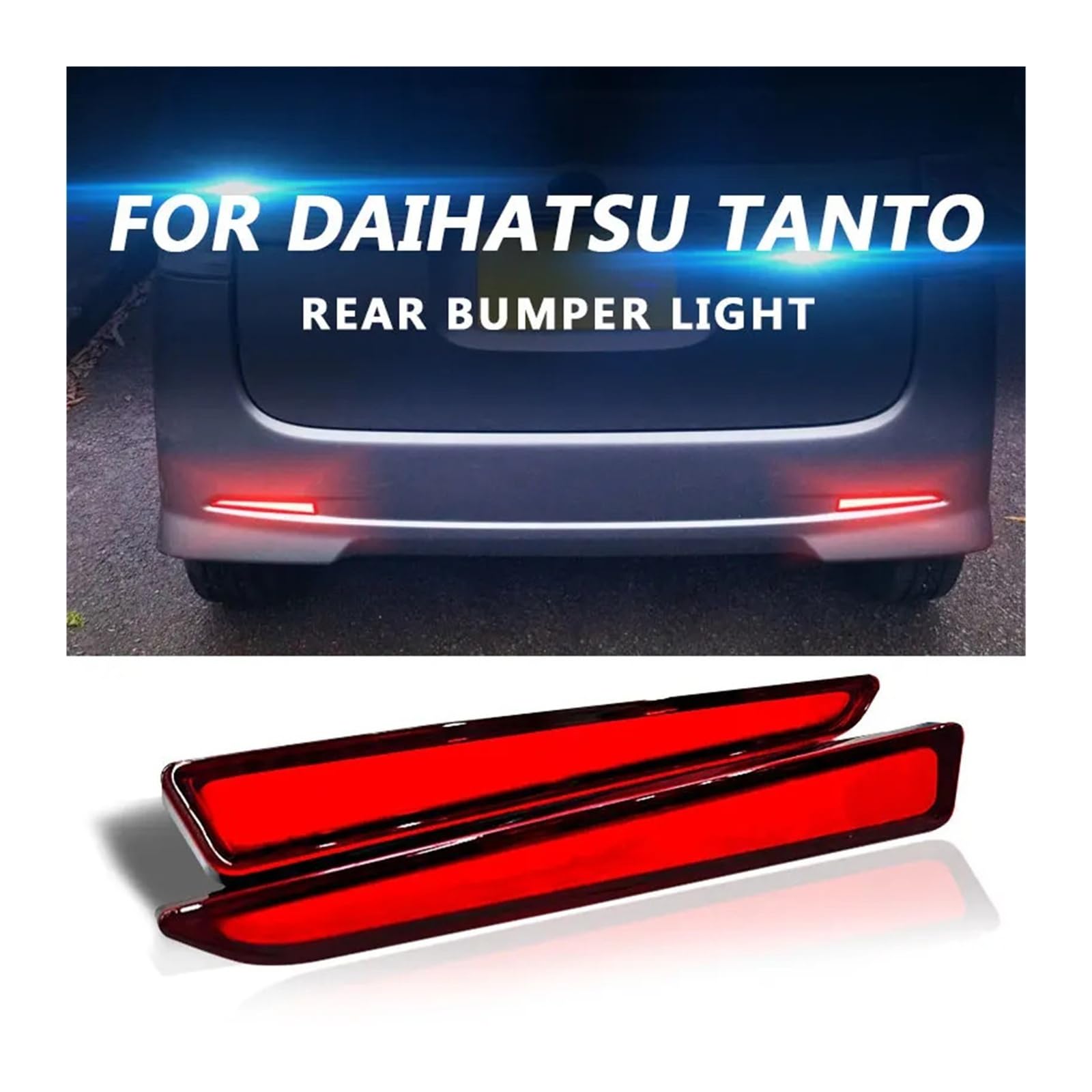 Pasuje do T0y0ta podnieść Daihatsu Tanto G LA650 LA600S lampy tylnego zderzaka samochodu tylna lampa reflektorowa hamulec Stop światła DRL akcesoria 2 sztuk(Smoke lens)