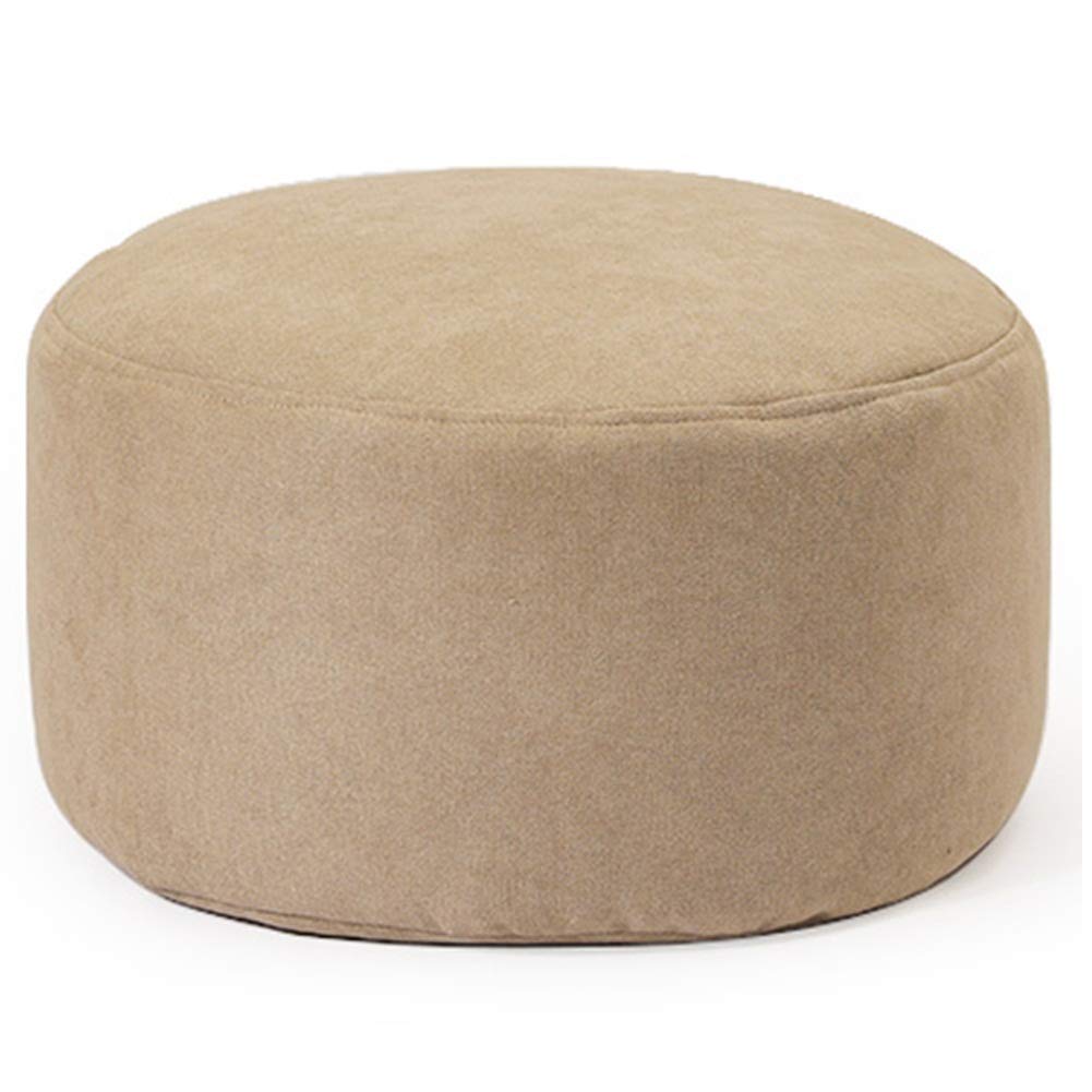 Tabouret de salon en daim blanc cassé au design épuré et chic
