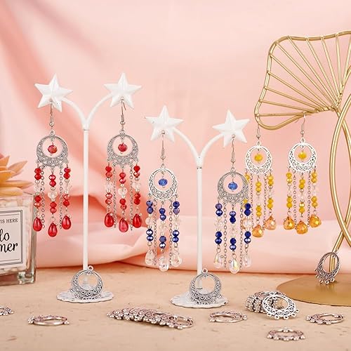 Miniatura 2 de 100 piezas de candelabros huecos de plata antigua con 5 agujeros, dijes, conectores colgantes de 0.945 x 0.787 in para atrapasueños, collares,