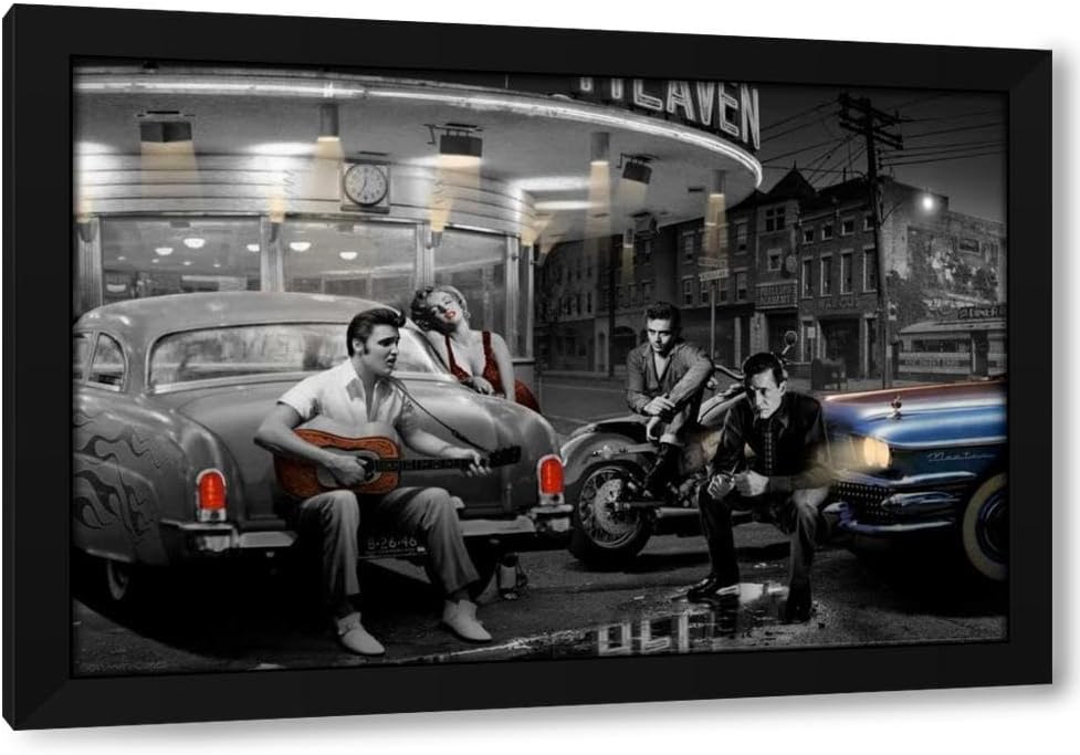 Consani, Chris 48x32 Huge Black Modern Framed Canvas Art Print Titled: Legendary Crossroads