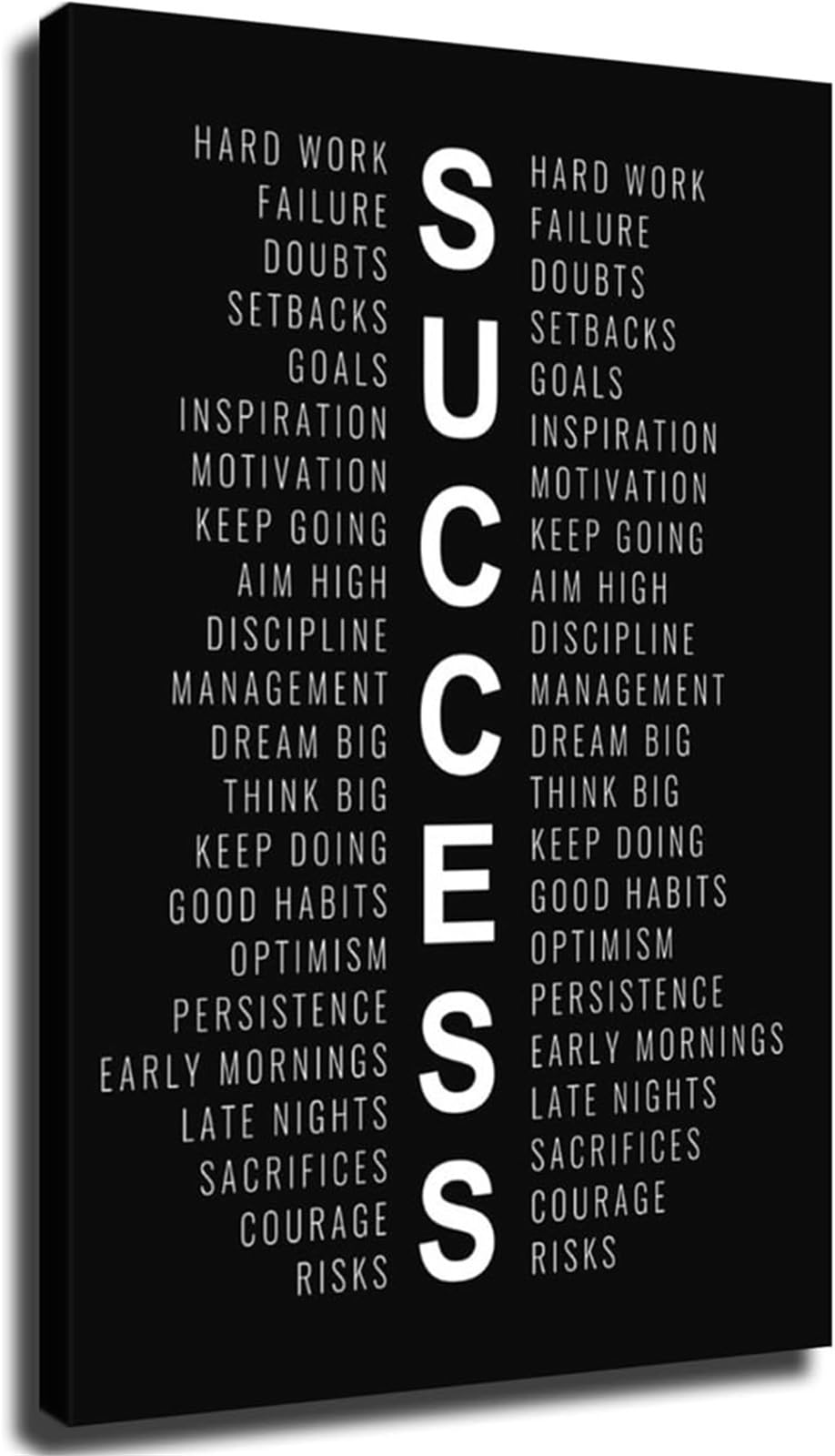 FNYUVNFAF Inspirational Success Quotes Poster Keys To Success for Motivational Wall Decor Framed,08x12inch(20x30cm)