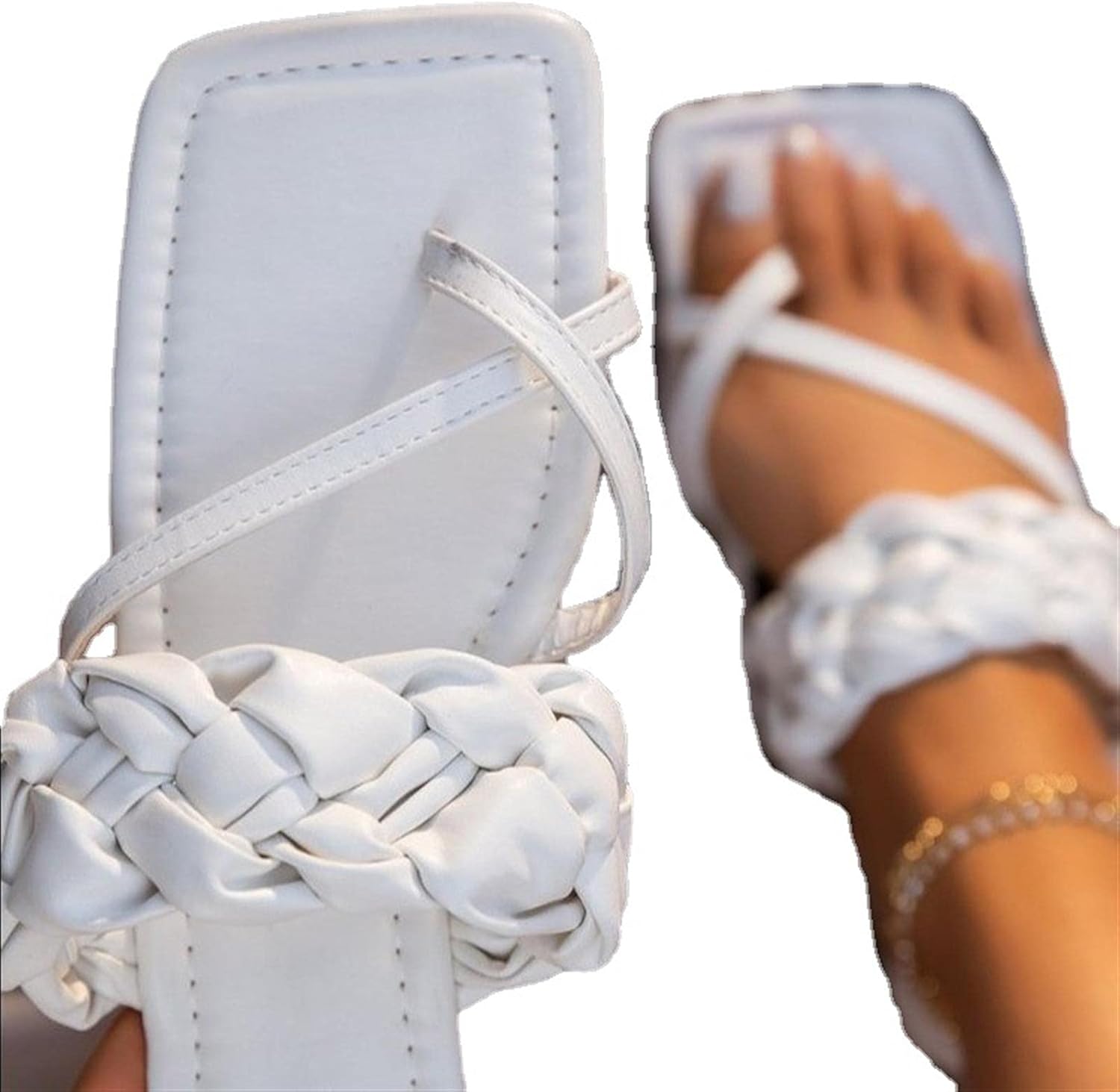 Women's Summer Comfort Lightweight Sandals, Casual Flip Flops Flat Sandals,  Beach Shoes, Open Toe Slippers,White,39 : Amazon.ca: Clothing, Shoes u0026  Accessories