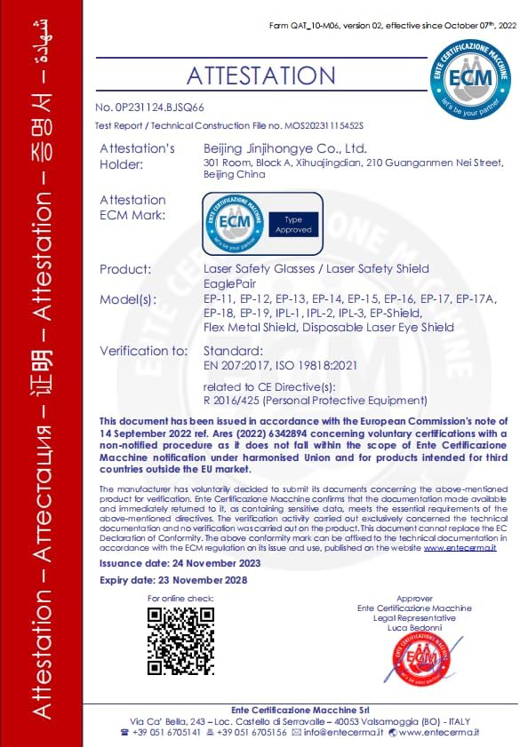 40 Pairs Laser/IPL/LED Cosmetology Eye Shield For Client Eyes Protection 190nm-11000nm OD7…