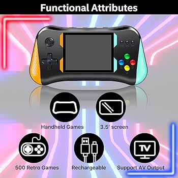 Amazon | ハンドヘルドゲーム機、3.5インチのポータブル