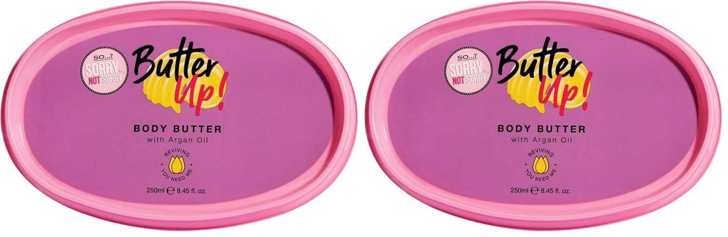 So...?…? Sorry Not Sorry Butter Up Body Butter - Infused with Argan Oil and Vanilla - Nourishing Body Lotion for Women - 8.45 oz (Pack of 2)