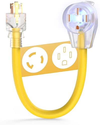 Miniatura 7 de TOOLIOM Cable adaptador de generador de 4 clavijas de 30 amperios a soldador, NEMA L14-30P a 6-50R enchufe cortador de plasma para soldador, cable