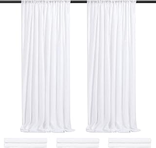 White Backdrop Curtain for Wedding Parties - 2ftx8ft Sparkly Sequin Fabric