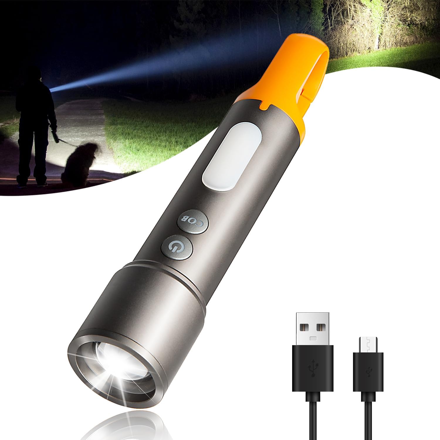 X723 LED Flashlights with 3000 High Lumens - Bright Zoomable Rechargeable Flashlights with 9 Modes for home, IPX6 Waterproof Small FlashLight for Emergencies, Camping, Hiking and Outdoor Use