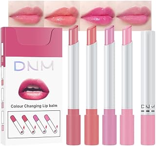 evpct 4 pk Mini Cigarette Color Changing Change Lipstick Sets PH Lip Balm Kit,DNM Litte Smoke Tube Red Lipstick Moisturizing Lip Stain Long Lasting Waterproof for Women labiales matte larga (A-Set05)