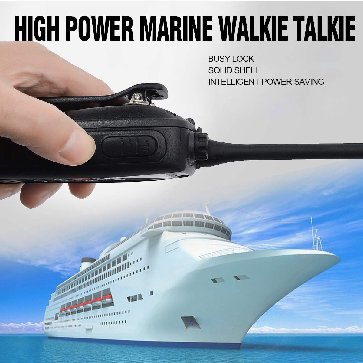 HYS TC-37M Radio Marine VHF Portable Étanche IPX7 - Longue Portée Avec Écran LCD