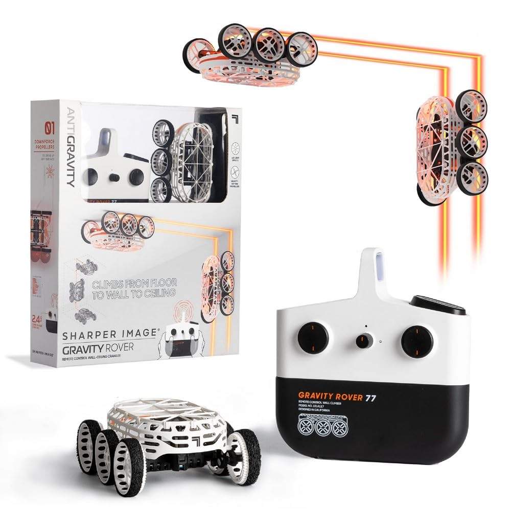 Sharper Image Remote Control Rover, Antigravity Floor Wall & Ceiling Crawler, Upside Down Driving Wireless RC Car