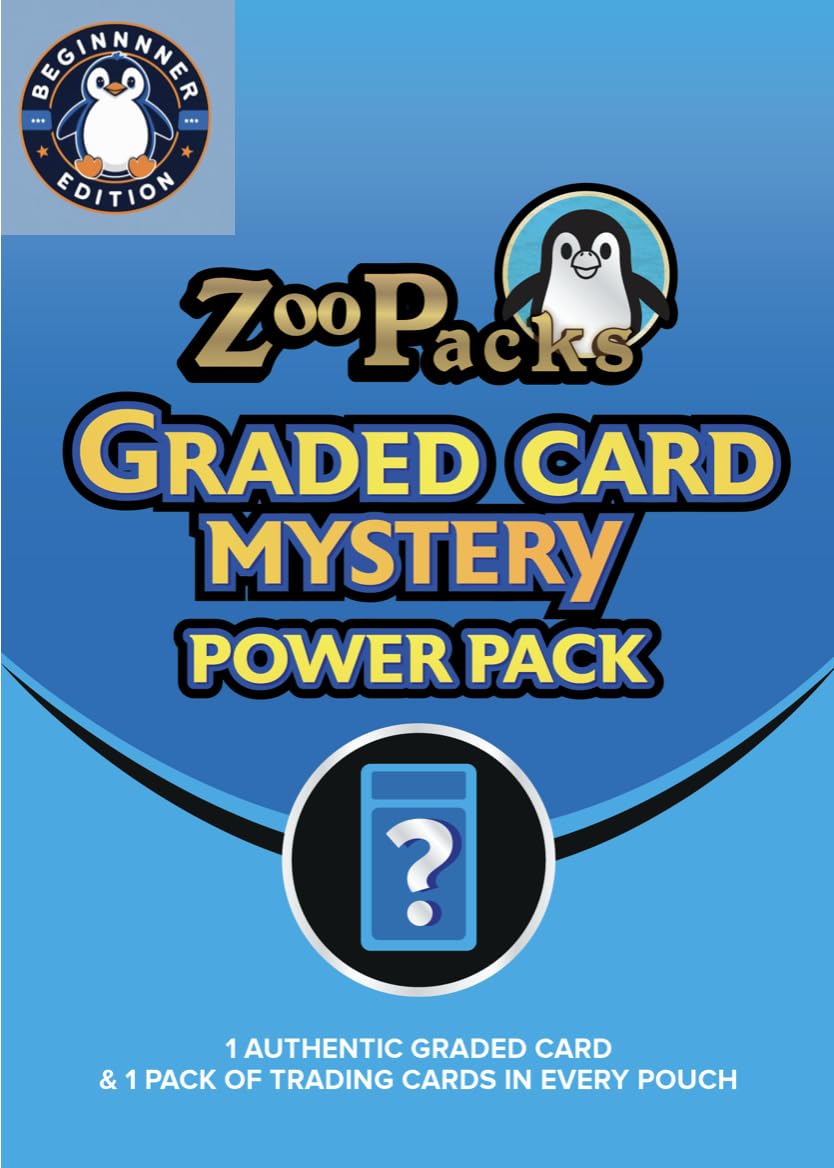 Zoo Packs Mystery Treasures Graded Card Pack Beginner Edition | 1 Graded Card + 1 Booster Pack | Compatible with Pokemon Cards