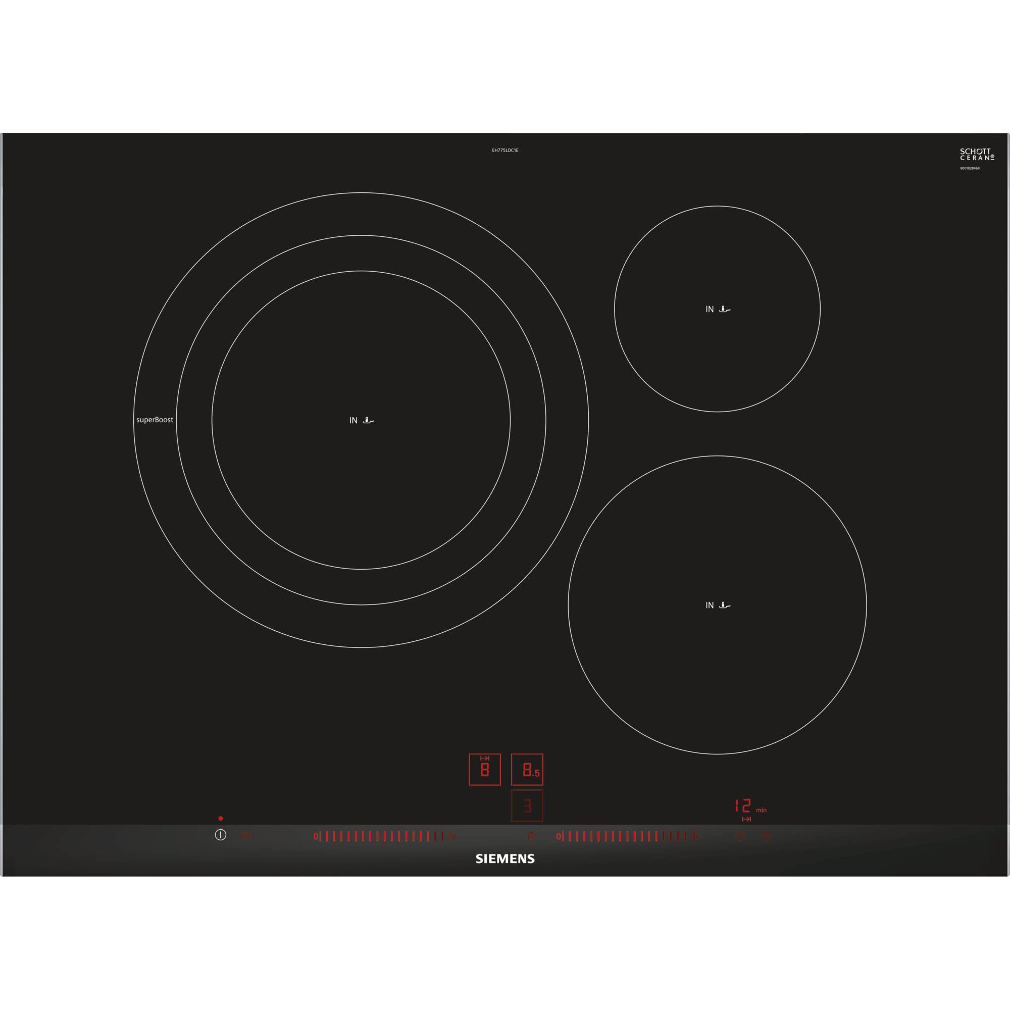 Siemens EH775LDC1E Plaque à induction intégrée avec capteur Noir 50/60 Hz