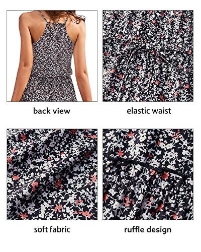 Image of Newshows Women's Summer Casual Dress Cute A Line Ruffle Hem Flattering Fit Beach Vacation Sundress