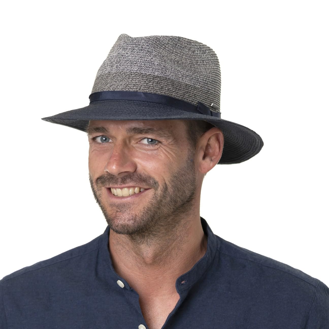 Stetson Chapeau en Paille Contrast Brim Toyo Femme/Homme - pour Le Jardin de Soleil Plage avec Doublure Été Printemps-été