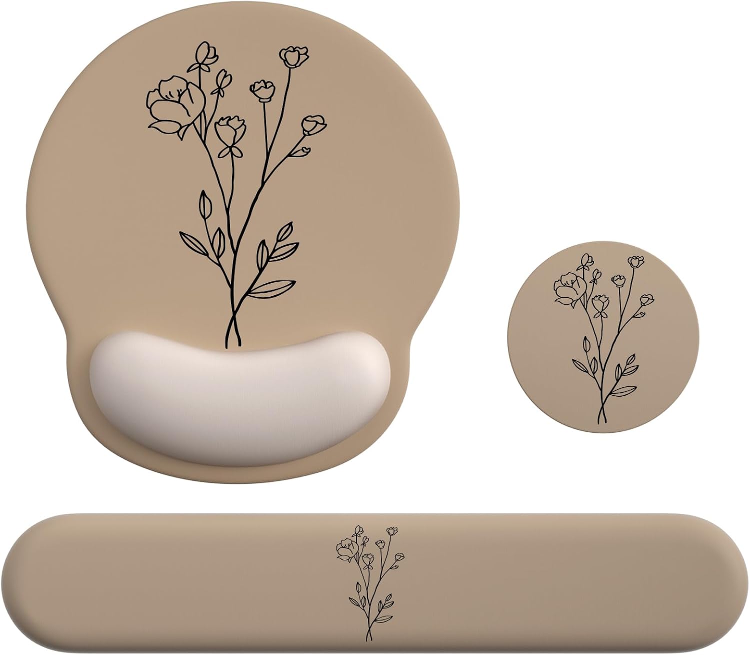 Mouse Pad with Keyboard Wrist Rest,Ergonomic Mousepad Support Set