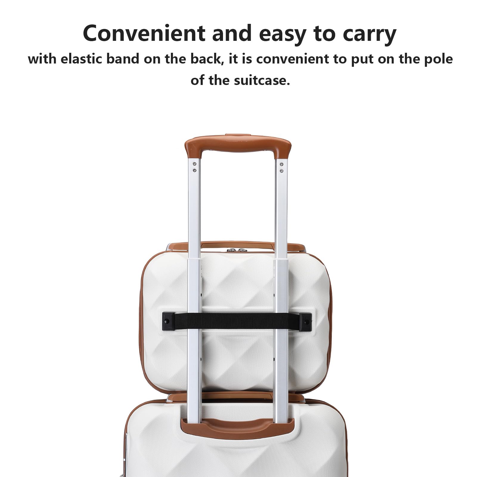 British Traveller Beauty Case 30x17x25cm Valigia Trolley Rigida Leggero Borsa da Toilette (13pollici, Bianco)