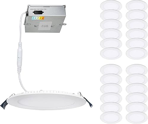 Lotos - Juego de 24 luces LED redondas 40in 5 CCT 2700K-3000K-3500K-4000K-5000K color blanco