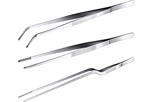 Honoson 3 Pcs 12 Inch Extra Long Stainless Steel Tweezers for Lampworking Tools
