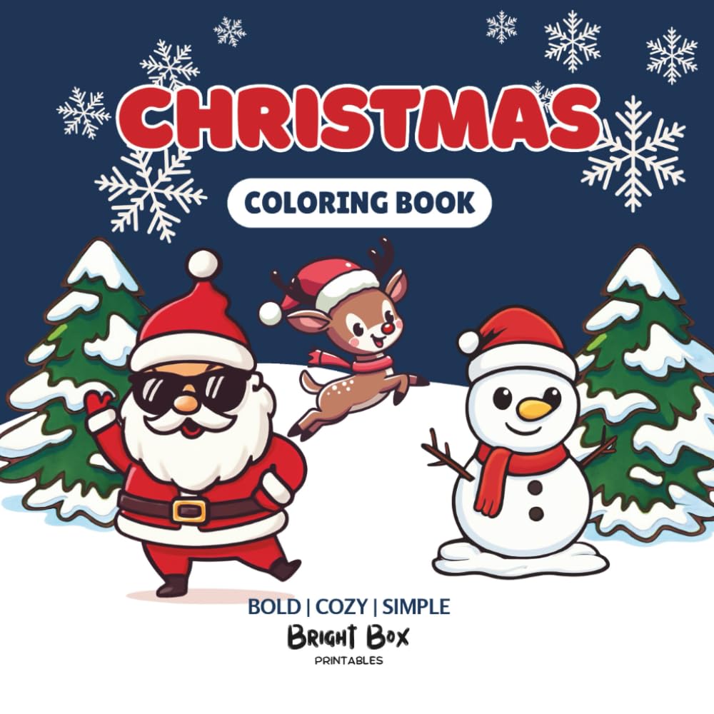 Christmas Coloring Book: Bold Cozy Simple