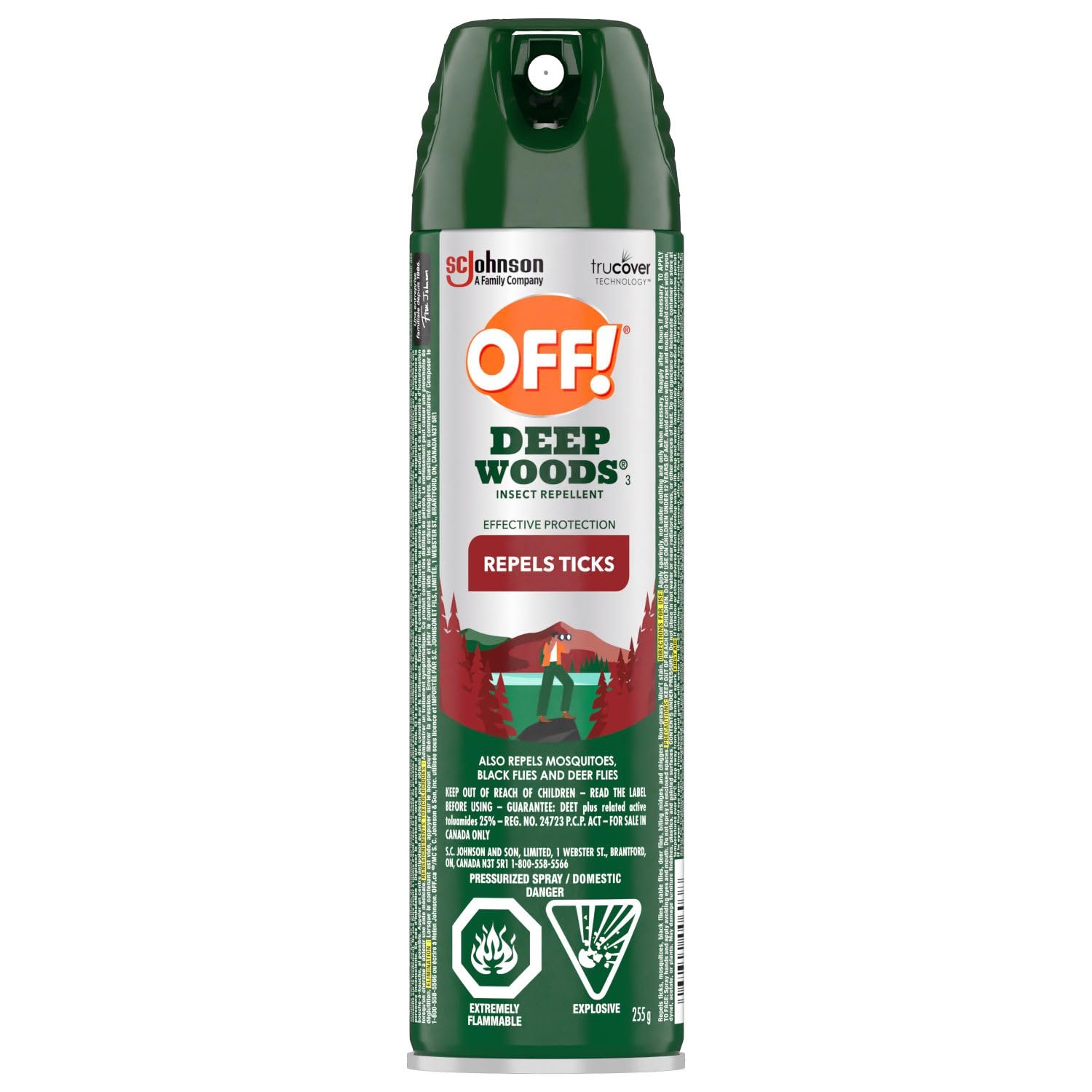 OFF! Deep Woods Tick & Mosquito Repellent Spray, Extended 25% DEET Bug Protection, Outdoor Insect Repellent for Camping Fishing Hiking, Deer Flies Spray, Fragrance-Free, 225g image 8