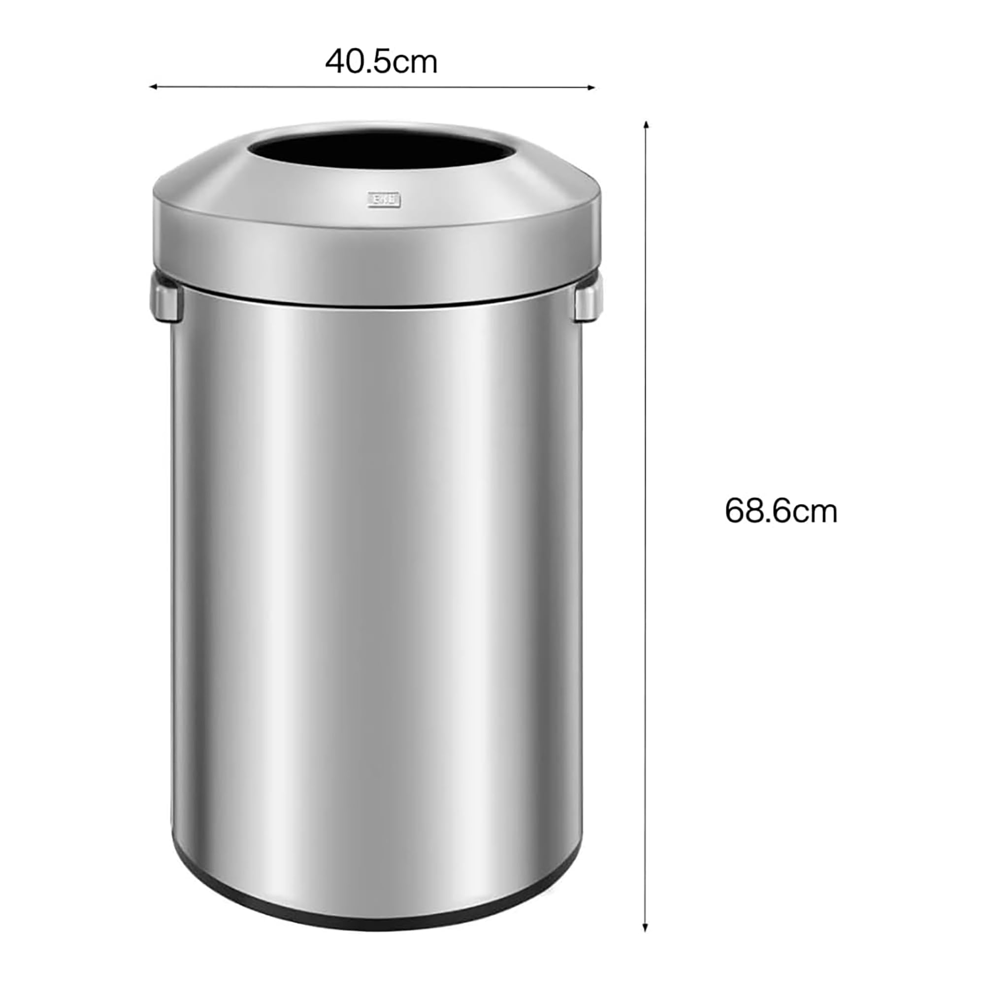 EKO Poubelle à Couvercle Ouvert, Finition Acier Inoxydable brossé, 60 L US
