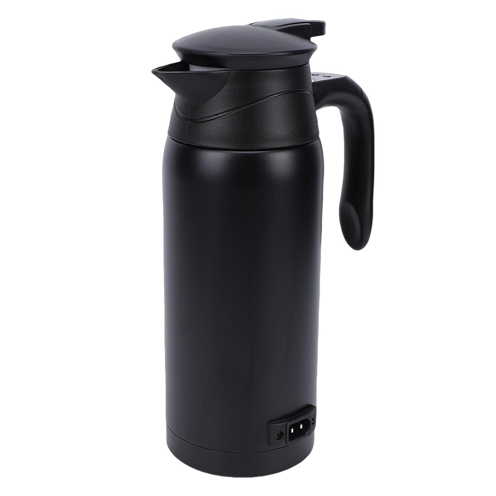 Hervidor de Agua Eléctrico para Coche 800ml 304 Acero Inoxidable Pantalla Digital Portátil con Doble Capa de Aislamiento Control por Botón para Viaje en Carretera Camión