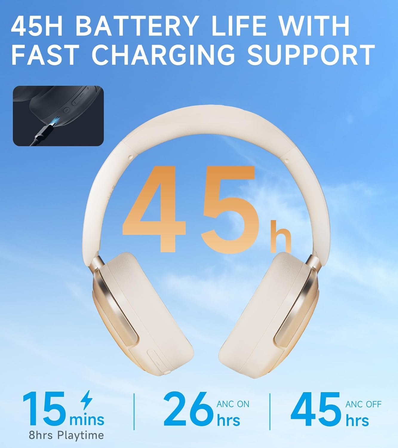 Edifier Atom MAX Cuffie On-Ear Wireless Bluetooth. Cuffie con cancellazione del rumore a -44dB, suono ad alta risoluzione, Bluetooth 5.4, chiamate chiare, batteria da 45h, comfort per tutto il giorno.