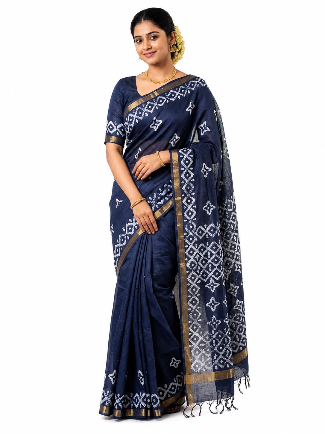 Women's Batik Print Semi Silk Saree With Runnig Blouse Piece-image-39