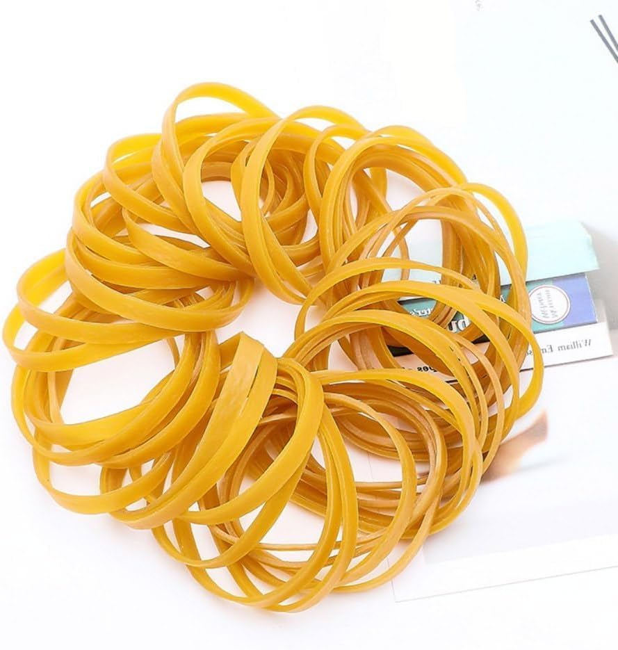 NBIWTOWO 350 Count Yellow Rubber Bands, 4mm Wide, 8cm Circumference, Office Products - Image 3