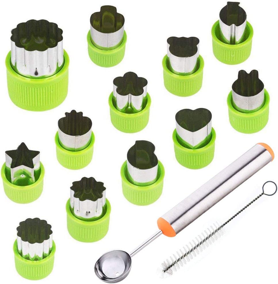 TIMGOU 12 Pcs Vegetable Fruit Cutter Shapes Set with Melon