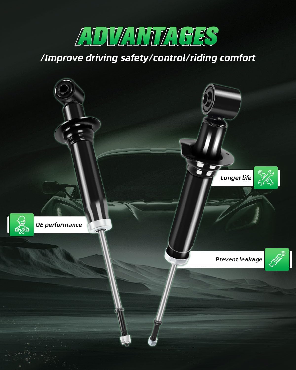 Shocks Absorbers,SCITOO Rear Gas Struts Shock Absorber Fit for 2006 2007 2008 2009 2010 2011 2012 for Ford Explorer,2007 2008 2009 2010 for Mercury Mountaineer 341475 71125 Set of 2