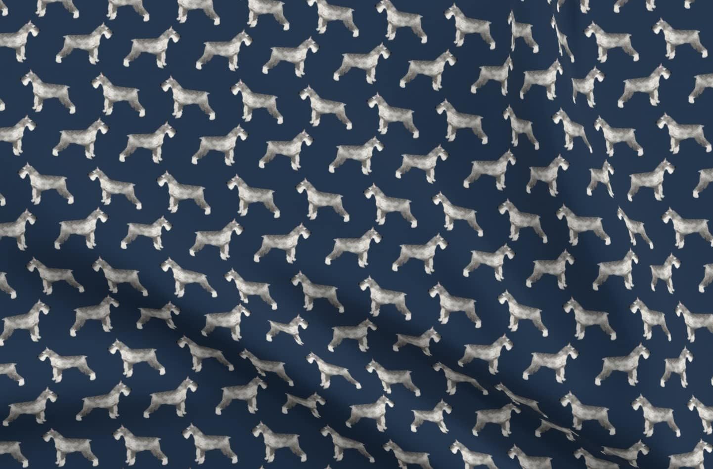 Spoonflower Fabric - Schnauzer Dogs Cute Schnauzers Breeds Breed Printed on Upholstery Velvet Fabric Fat Quarter - Upholstery Home Decor Bottomweight Apparel
