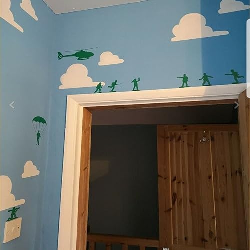 Pegatinas de pared de soldado para hombre, helicóptero para niños, decoración del hogar