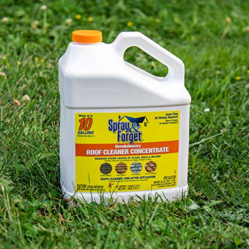 Spray & Forget Revolutionary Roof Cleaner Concentrate – Exterior Mold Stain Remover - 1 Gallon #TOP5