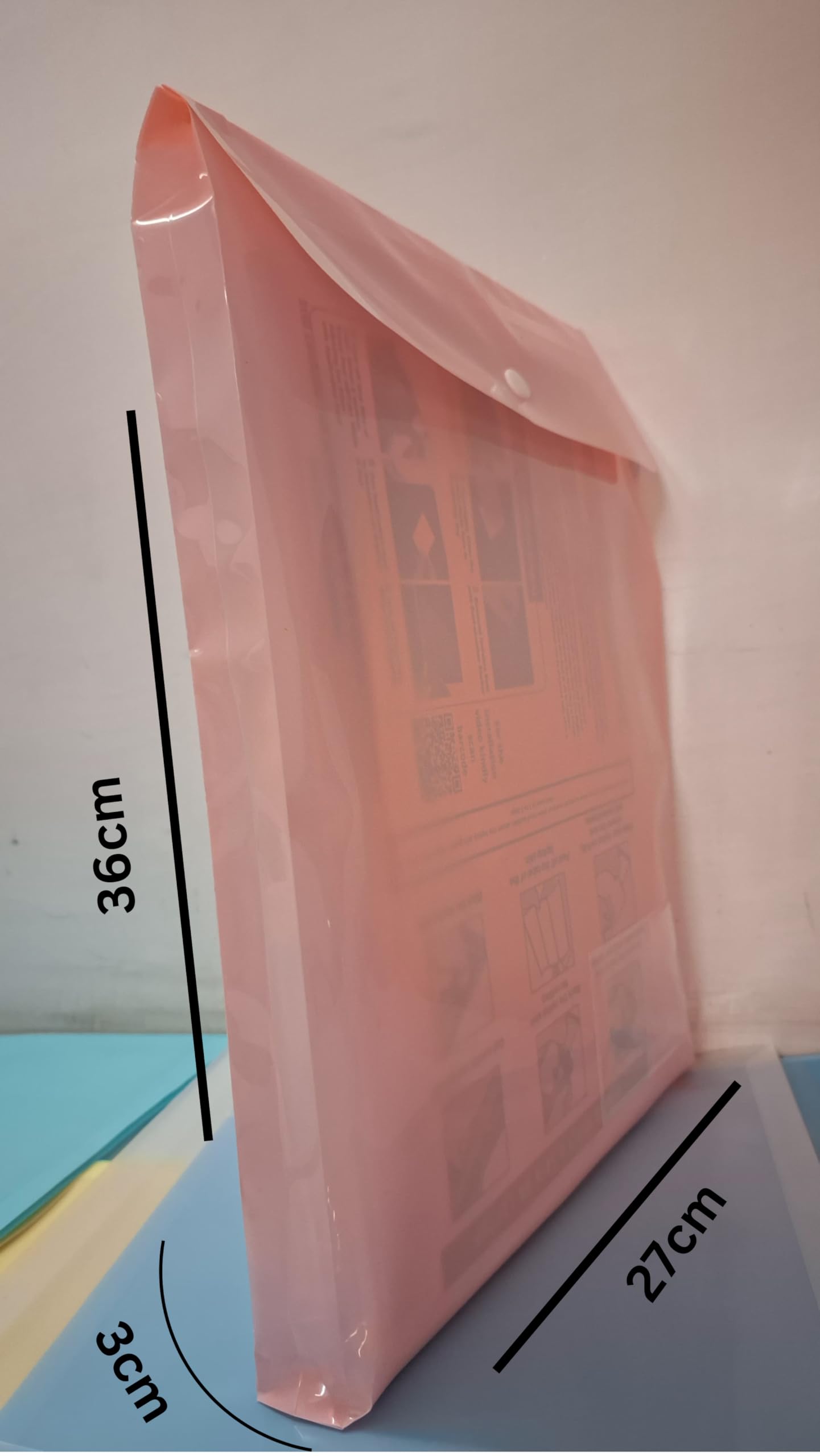 Porta documenti, cartella per buste, con bottone a pressione, porta documenti in plastica trasparente per certificati, organizer per documenti legali, confezione da 2