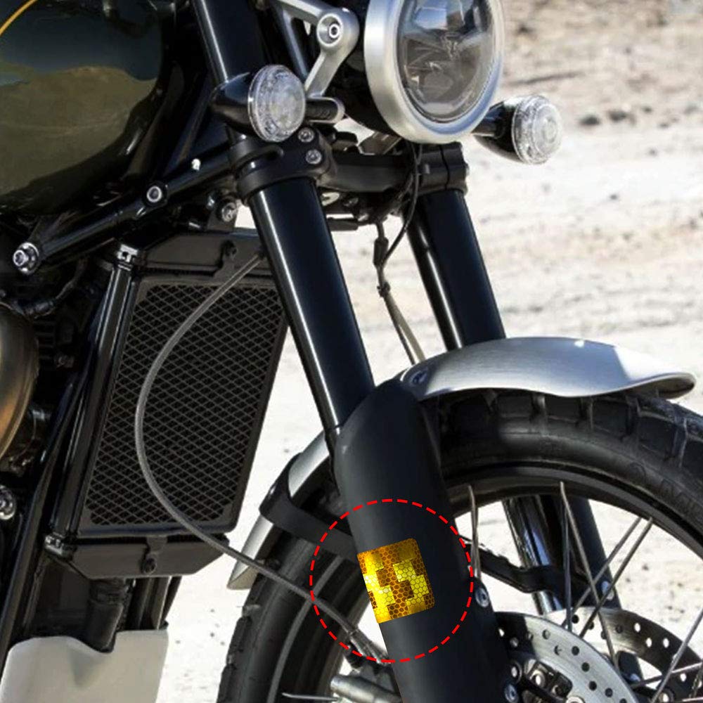Reflektierende Aufkleber für Motorrad-Gabeln gemäß ECE-UN104