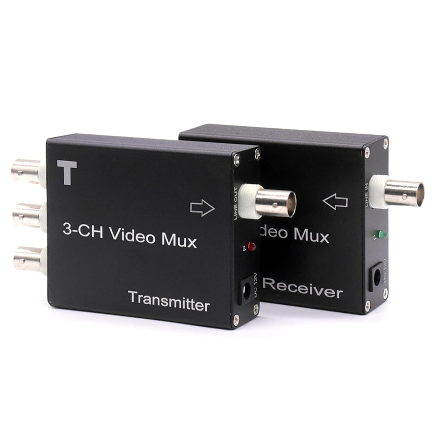 ZEZEFUFU 3 Channel Analog Video Multiplexer, Video to Coaxial Cable Multiplexer Converters 300m