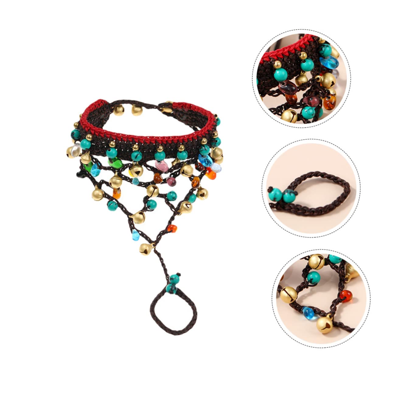 Pulsera de cuerda de de vidrio pulseras de pulsera trenzada Brazalete de dedo Brazalete artesanal pulseras para chicas adolescentes pulsera artesanal trenzada