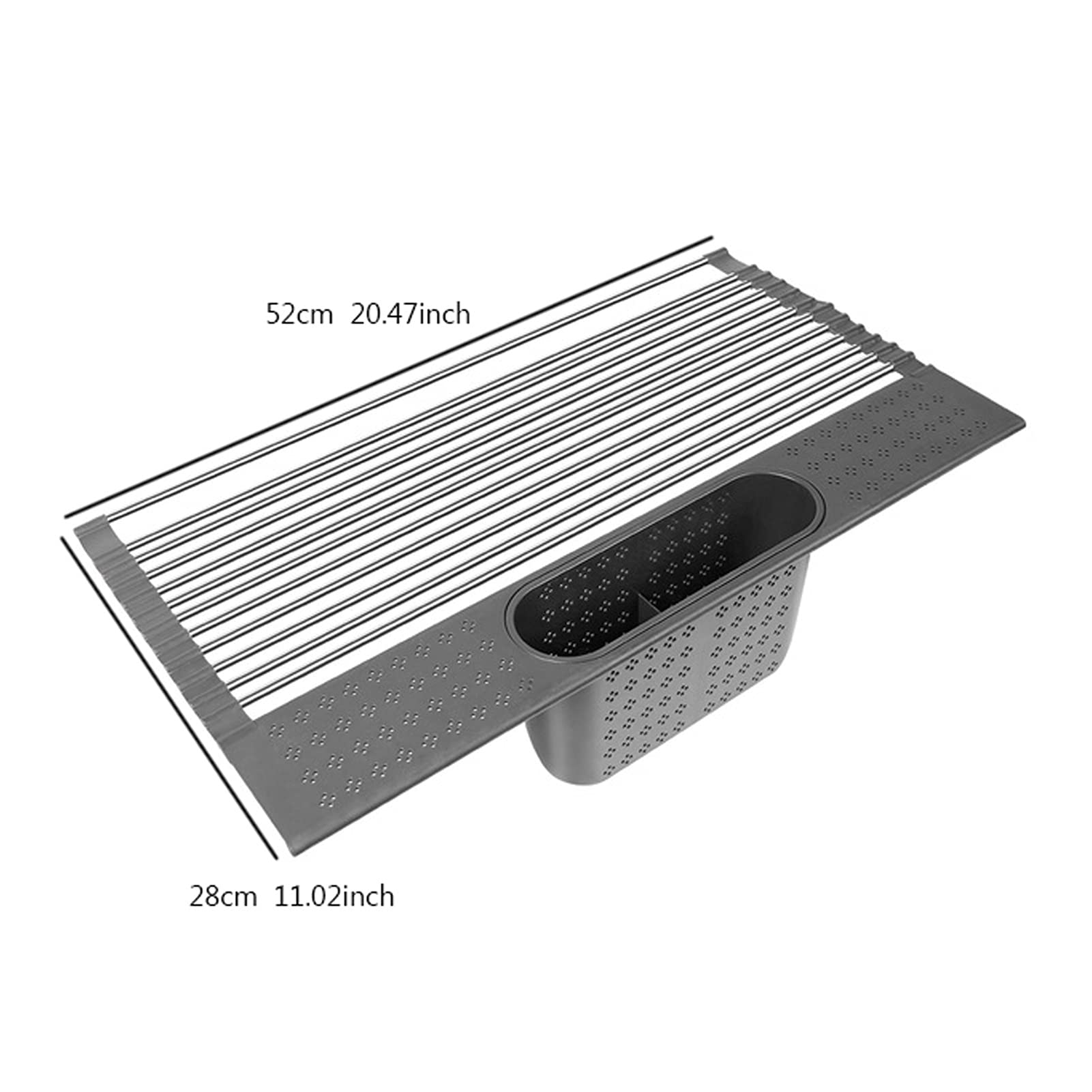 Colador Enrollable Rejilla para secar platos Fregadero Plato Escurridor de platos rodante Rejilla para fregadero Alambre de acero inoxidable Soporte para almacenamiento de fregadero Coladores de coci