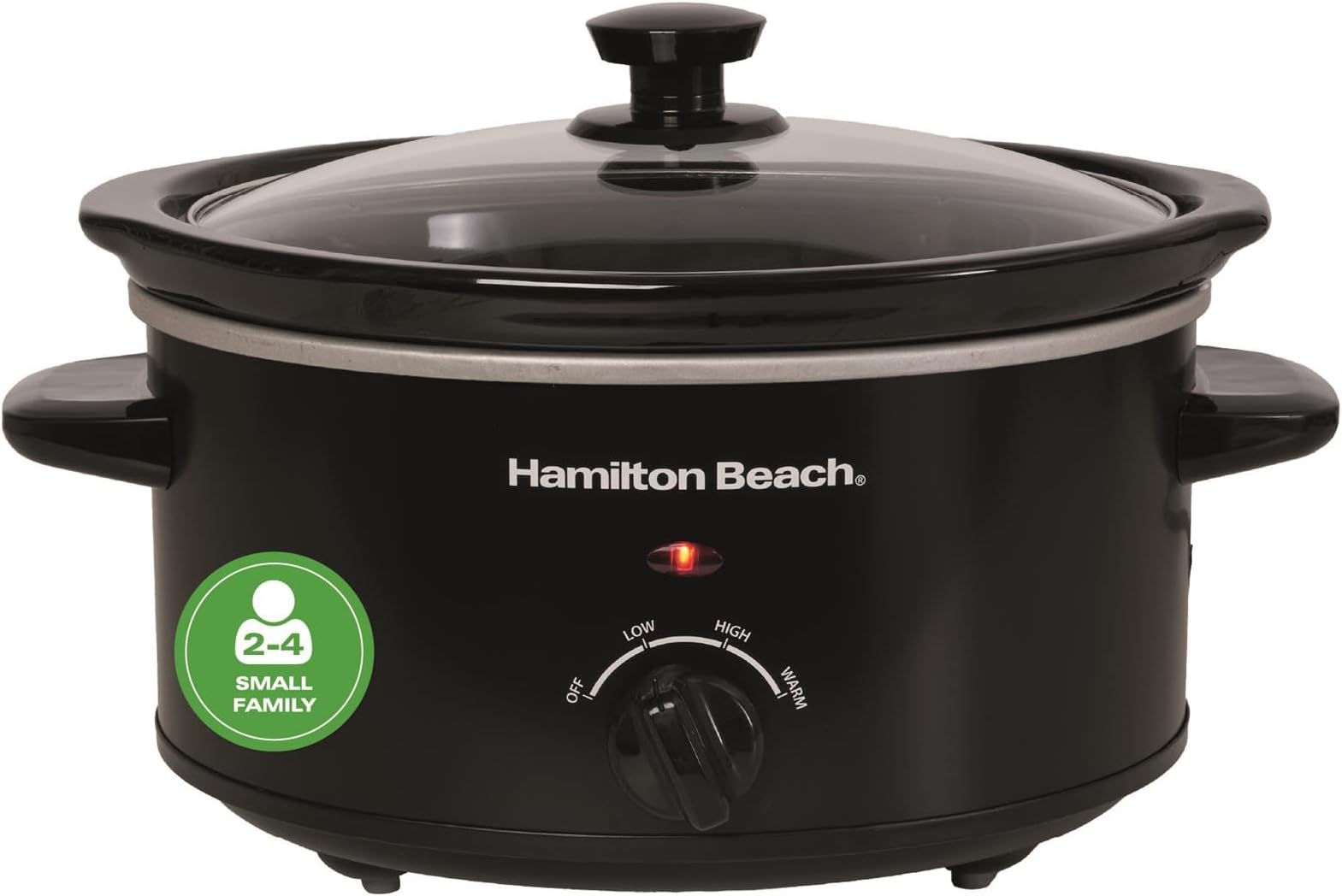 – Hamilton Beach 3.5L Comfort Cook Slow Cooker, 160W Energy-Efficient Design, Removable Oven-Safe Ceramic Bowl, 3 Heat Settings, Compact for 2-4 People, Easy Clean, Black - HBSC040B