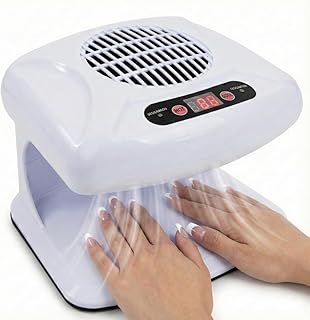 Air Nail Dryer, 300W Infrared Sensor 2 in 1 Automatic Induction Cold Hot Air Nail Polish Drying Fan Wind Blower Dryer for Regular Nail Polish, Home and Salon Use (White)