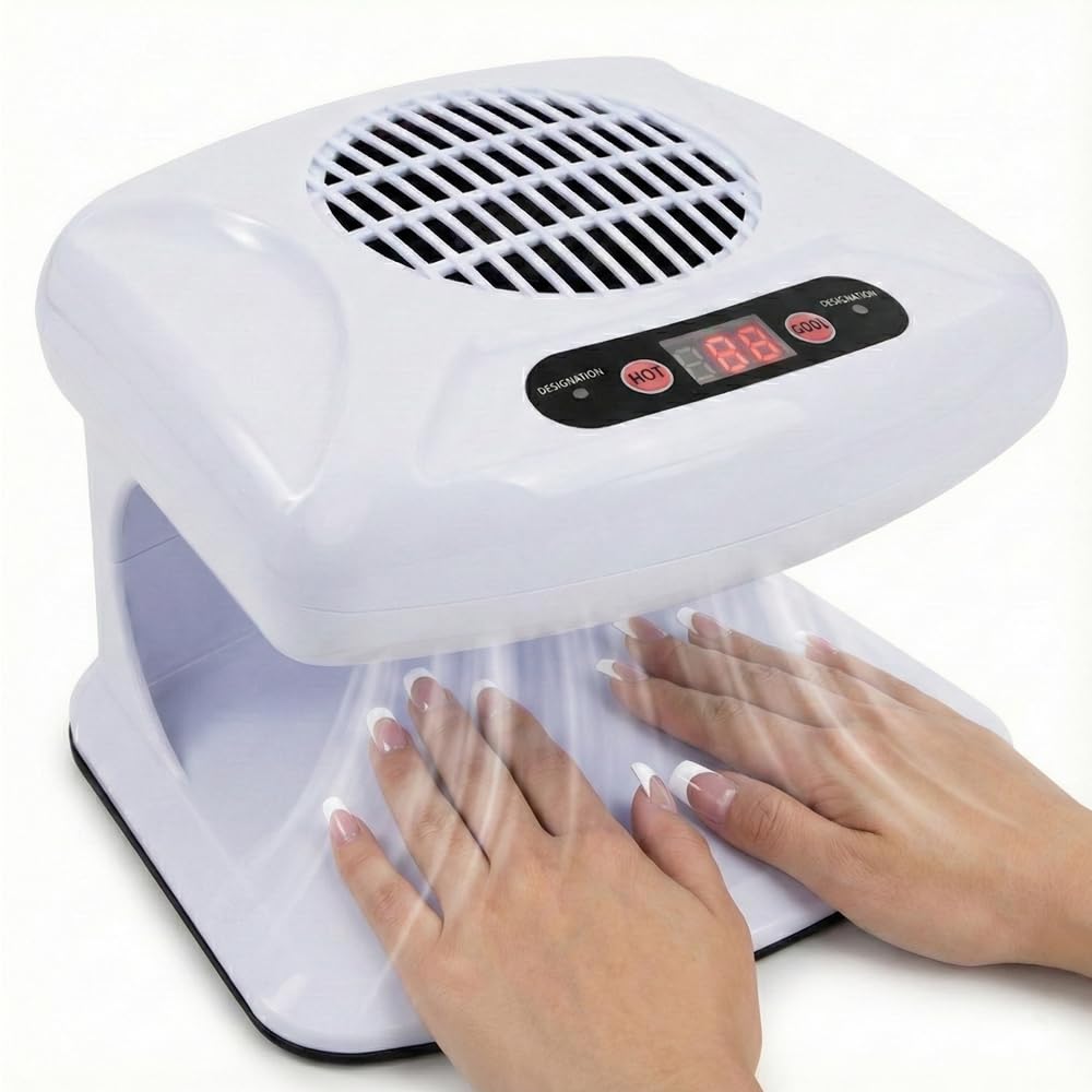 Essiccatore ad aria per unghie, sensore a infrarossi 2 in 1, 300 W, a induzione automatica, ad aria fredda e calda, ventilatore per asciugare lo smalto, per uso domestico e salone di bellezza (bianco)