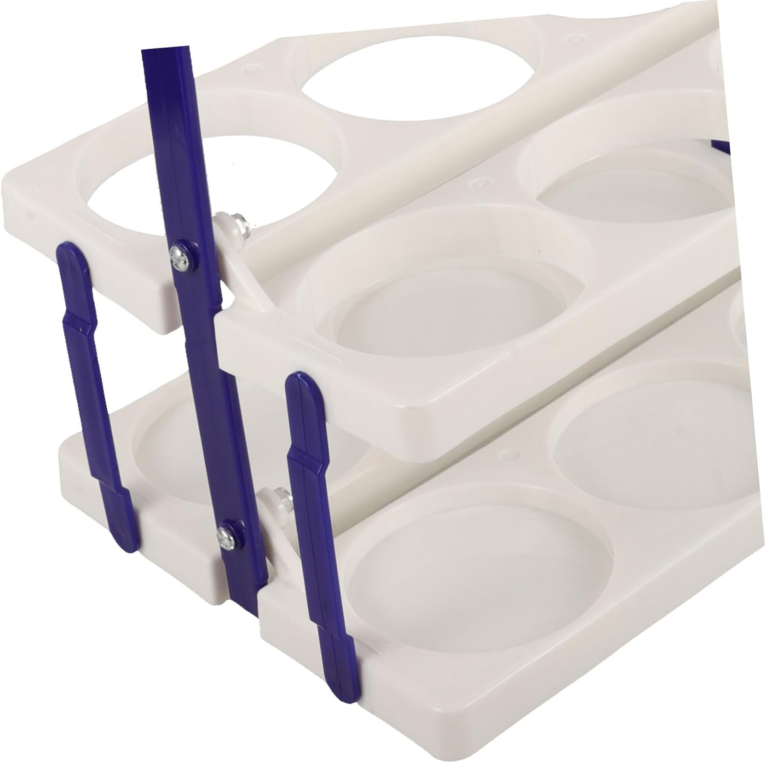 Foldable Beer Carrier with Handle Portable Beer Rack for Space-Saving Drink Tote Organizer for Outdoor Gatherings Blue White