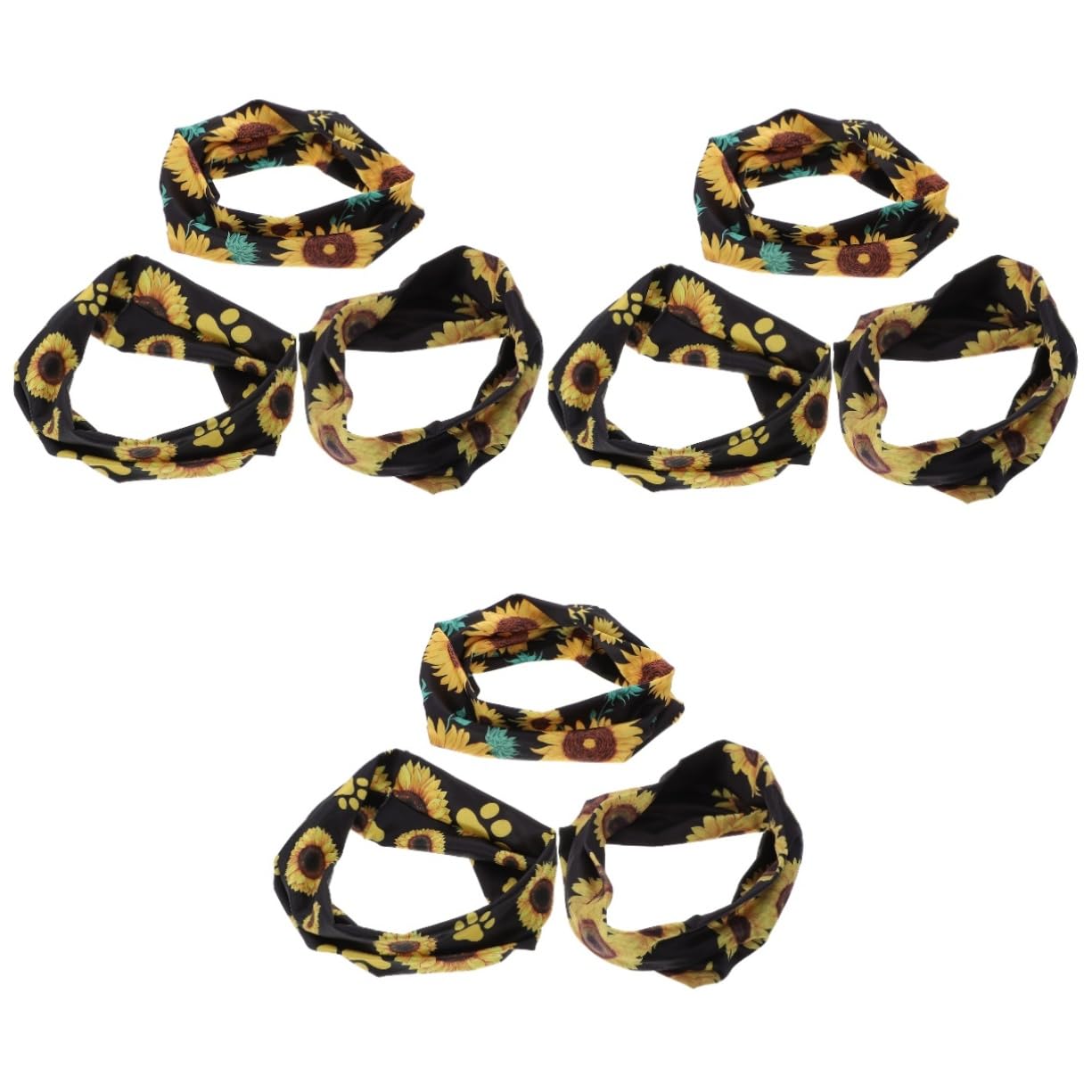 minkissy 9piezas Diademas Deportivas Para Mujer Diseño De Girasol Banda Para Sudor De Yoga Turbante Para Correr y Ejercicio Banda Elástica Ancha y Transpirable