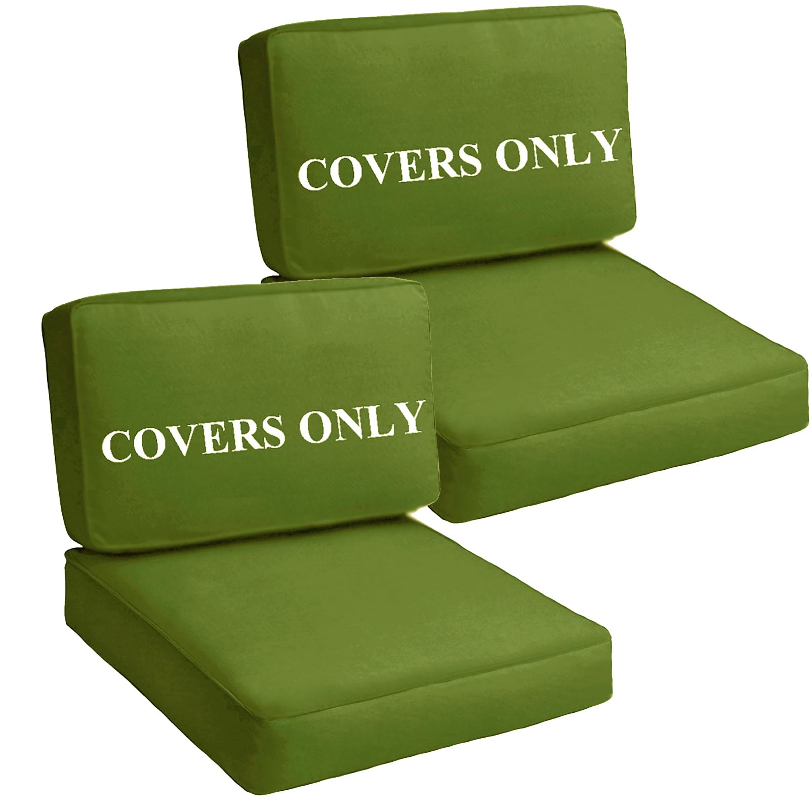 Photo 1 of TECOSARA Patio Cushion Covers Replacement Outdoor Seat Cushions Cover for Patio Furniture, 4Pcs Deep Seat Bottom and Back Cushion Cover Set for Chair, Sofa and Couch, 28x28x6, 28x17x6, Green
