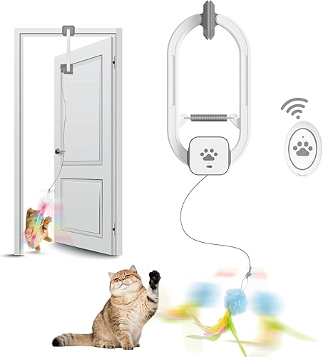 Miniatura 2 de Juguete eléctrico para gatos, diseño de clip de puerta, juguete interactivo para mascotas, recargable, modos duales, rotación de 360 y salto
